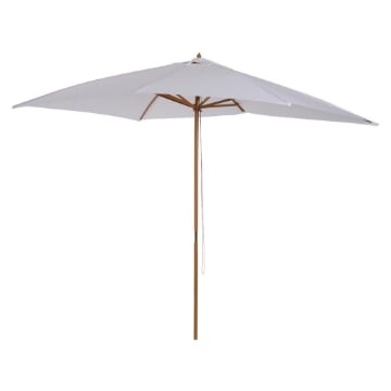 OMBRELLONE DA GIARDINO 2X3 IN LEGNO LACCATO CON COPERTURA RIMOVIBILE, BIANCO