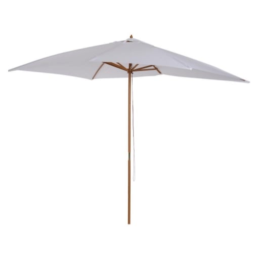 OMBRELLONE DA GIARDINO 2X3 IN LEGNO LACCATO CON COPERTURA RIMOVIBILE, BIANCO