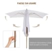 OMBRELLONE DA GIARDINO 2X3 IN LEGNO LACCATO CON COPERTURA RIMOVIBILE, BIANCO