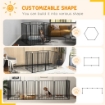 RECINTO PER CANI GRANDI A 6 PANNELLI MODULABILI IN ACCIAIO, 164X83X100 CM, NERO