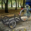 CARRELLO BICI CON PARETI PIEGHEVOLI E RIMOVIBILI, GANCIO E 4 CATARIFRANGENTI, IN ACCIAIO E PE, 139X71.5X49 CM, NERO