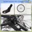 CARRELLO BICI CON PARETI PIEGHEVOLI E RIMOVIBILI, GANCIO E 4 CATARIFRANGENTI, IN ACCIAIO E PE, 139X71.5X49 CM, NERO