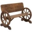 PANCA DA GIARDINO 2 POSTI CON SCHIENALE ALTO, IN LEGNO DI ABETE, 114X58X80 CM, MARRONE