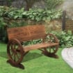 PANCA DA GIARDINO 2 POSTI CON SCHIENALE ALTO, IN LEGNO DI ABETE, 114X58X80 CM, MARRONE