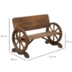 PANCA DA GIARDINO 2 POSTI CON SCHIENALE ALTO, IN LEGNO DI ABETE, 114X58X80 CM, MARRONE
