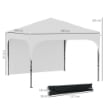 GAZEBO DA GIARDINO 3X3 M AD ALTEZZA REGOLABILE SU 3 LIVELLI, IN POLIESTERE E ACCIAIO, BIANCO