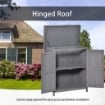 ARMADIO DA GIARDINO A 2 RIPIANI IN LEGNO DI ABETE CON TETTO APRIBILE, 74X43X88 CM, GRIGIO SCURO