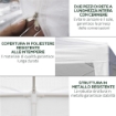 GAZEBO DA GIARDINO PER FESTE CON 6 PARETI RIMOVIBILI A ZANZARIERA, 582X295X255CM, BIANCO
