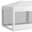 GAZEBO DA GIARDINO PER FESTE CON 6 PARETI RIMOVIBILI A ZANZARIERA, 582X295X255CM, BIANCO