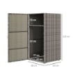 ARMADIO DA GIARDINO IN RATTAN PE CON 2 VANI, 60X63X120CM, GRIGIO