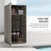 ARMADIO DA GIARDINO IN RATTAN PE CON 2 VANI, 60X63X120CM, GRIGIO