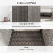ARMADIO DA GIARDINO IN RATTAN PE CON 2 VANI, 60X63X120CM, GRIGIO