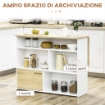 TAVOLO DA BAR MODERNO IN MDF PER 2 PERSONE CON 4 RIPIANI APERTI E ARMADIETTO, 116X79.5X91 CM