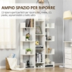 MOBILE LIBRERIA AD ALBERO CON 13 RIPIANI IN LEGNO TRUCIOLARE, 96X30X150CM