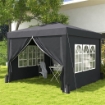 GAZEBO 3X3 AD ALTEZZA REGOLABILE CON FORI DI DRENAGGIO E BORSA DA TRASPORTO, IN METALLO, GRIGIO