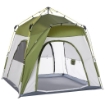 TENDA DA CAMPEGGIO 2 POSTI POP UP CON PORTA A CERNIERA E 3 FINESTRE, 240X240X199CM, VERDE