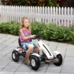 GO KART A PEDALI PER BAMBINI 5-12 ANNI IN PLASTICA E METALLO CON SEDILE REGOLABILE E FRENO A MANO, 121X58X61 CM