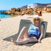 SET 2 LETTINI SPIAGGIA PIEGHEVOLI CON SCHIENALE REGOLABILE A 5 LIVELLI E BORSA, GRIGIO