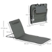 SET 2 LETTINI SPIAGGIA PIEGHEVOLI CON SCHIENALE REGOLABILE A 5 LIVELLI E BORSA, GRIGIO