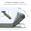 SET 2 LETTINI SPIAGGIA PIEGHEVOLI CON SCHIENALE REGOLABILE A 5 LIVELLI E BORSA, GRIGIO