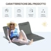 SET 2 LETTINI SPIAGGIA PIEGHEVOLI CON SCHIENALE REGOLABILE A 5 LIVELLI E BORSA, GRIGIO
