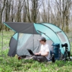 TENDA DA CAMPEGGIO 4 PERSONE A CUPOLA, TENDA POP-UP AUTOMATICA A IGLOO, 286X209X122CM, AZZURRO