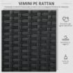 DIVANO DA GIARDINO A 2 POSTI CON CUSCINO E BRACCIOLI IN RATTAN PE E ACCIAIO, 100X54X80CM, NERO