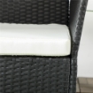 DIVANO DA GIARDINO A 2 POSTI CON CUSCINO E BRACCIOLI IN RATTAN PE E ACCIAIO, 100X54X80CM, NERO