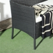 DIVANO DA GIARDINO A 2 POSTI CON CUSCINO E BRACCIOLI IN RATTAN PE E ACCIAIO, 100X54X80CM, NERO