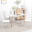 SET DI 4 SEDIE DA PRANZO CON SCHIENALE ALTO IN FINTA PELLE E ACCIAIO, 41X50X97CM, BIANCO