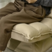 POLTRONA IN TESSUTO IMBOTTITA GIREVOLE A 360° E RECLINABILE A 3 LIVELLI 62X62X95CM, BEIGE