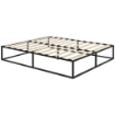 STRUTTURA LETTO CON DOGHE IN COMPENSATO E CONTENITORE INFERIORE, 190X160X35CM, NERO E COLORE LEGNO