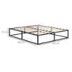 STRUTTURA LETTO CON DOGHE IN COMPENSATO E CONTENITORE INFERIORE, 190X160X35CM, NERO E COLORE LEGNO