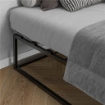 STRUTTURA LETTO CON DOGHE IN COMPENSATO E CONTENITORE INFERIORE, 190X160X35CM, NERO E COLORE LEGNO