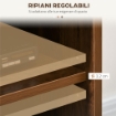 MOBILE PORTA TV FINO 65" CON 2 ARMADIETTI E 2 VANI APERTI IN LEGNO, 150X40X56CM, MARRONE