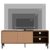 MOBILE PORTA TV FINO 65" CON 2 ARMADIETTI E 2 VANI APERTI IN LEGNO, 150X40X56CM, MARRONE