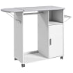 MOBILE ASSE DA STIRO CON PIANO D'APPOGGIO, 3 RIPIANI A CUBO E GUIDA, 107X42.5X99CM, BIANCO