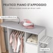 MOBILE ASSE DA STIRO CON PIANO D'APPOGGIO, 3 RIPIANI A CUBO E GUIDA, 107X42.5X99CM, BIANCO