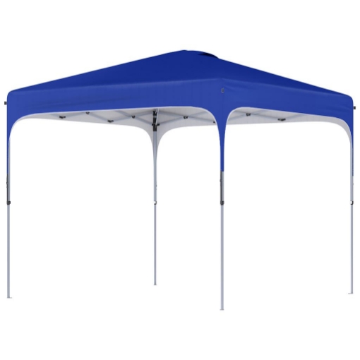 GAZEBO PIEGHEVOLE 2.5X2.5 M CON ALTEZZA REGOLABILE, SACCHETTI DI SABBIA E BORSA CON RUOTE, BLU