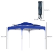 GAZEBO PIEGHEVOLE 2.5X2.5 M CON ALTEZZA REGOLABILE, SACCHETTI DI SABBIA E BORSA CON RUOTE, BLU