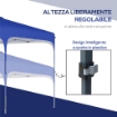 GAZEBO PIEGHEVOLE 2.5X2.5 M CON ALTEZZA REGOLABILE, SACCHETTI DI SABBIA E BORSA CON RUOTE, BLU