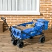 CARRELLO DA GIARDINO 110L CON MANIGLIA TELESCOPICA E BORSA TERMICA DA 15L IN ACCIAIO E TESSUTO, BLU