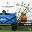 CARRELLO DA GIARDINO 110L CON MANIGLIA TELESCOPICA E BORSA TERMICA DA 15L IN ACCIAIO E TESSUTO, BLU