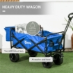 CARRELLO DA GIARDINO 110L CON MANIGLIA TELESCOPICA E BORSA TERMICA DA 15L IN ACCIAIO E TESSUTO, BLU