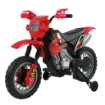 MOTO ELETTRICA PER BAMBINI 3-6 ANNI IN PLASTICA PP CON RUOTE DI SUPPORTO, FARI E MUSICA, 102X53X66 CM, ROSSO E NERO