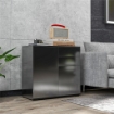 CREDENZA MODERNA CON 2 ARMADIETTI E 2 CASSETTI CON APERTURA A PRESSIONE, 79X36X74CM, NERO LUCIDO