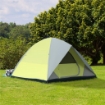 TENDA DA CAMPEGGIO 3-4 PERSONE A CUPOLA, IMPERMEABILE E ANTI UV, 300X300X180CM, GIALLO E GRIGIO