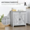 CREDENZA CUCINA COUNTRY CON ARMADIETTO A 2 ANTE E CASSETTO, 80X39.7X80CM, GRIGIO