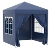 GAZEBO PIEGHEVOLE POP UP 2X2 M CON 4 PARETI RIMOVIBILI IN POLIESTERE E ACCIAIO, BLU
