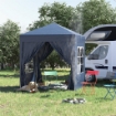 GAZEBO PIEGHEVOLE POP UP 2X2 M CON 4 PARETI RIMOVIBILI IN POLIESTERE E ACCIAIO, BLU